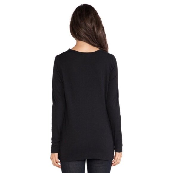 LNA Waffle Long Sleeve Desert Crew Top Cut out Long sleeve Black Size XS - Picture 14 of 14